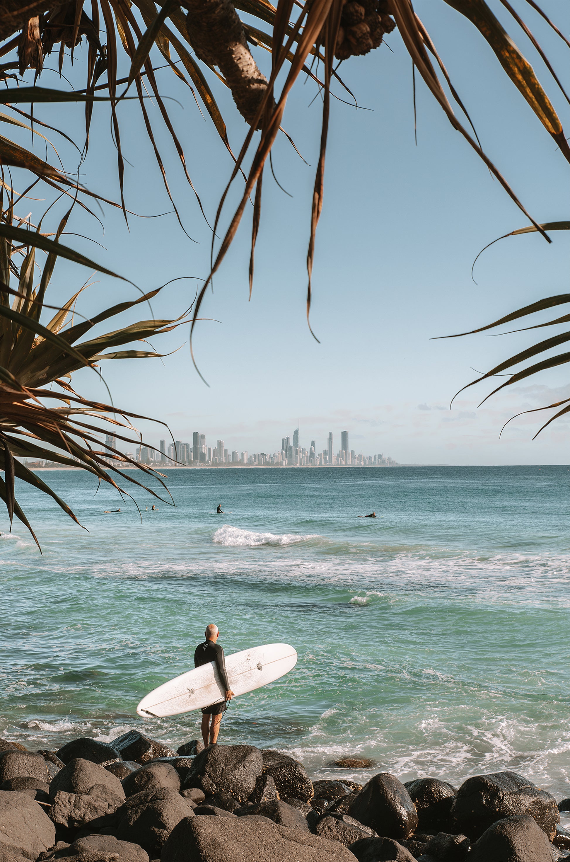 Burleigh Heads Surfer Ocean view track Print