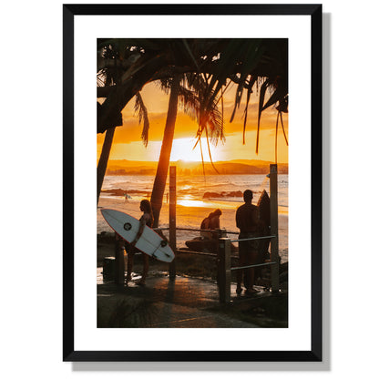 Snapper Rocks sunset showers Print