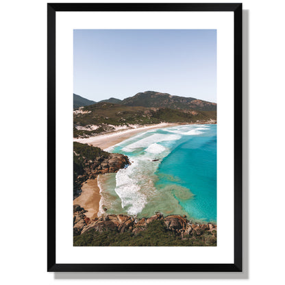 Squeaky Beach Cove Portrait Print