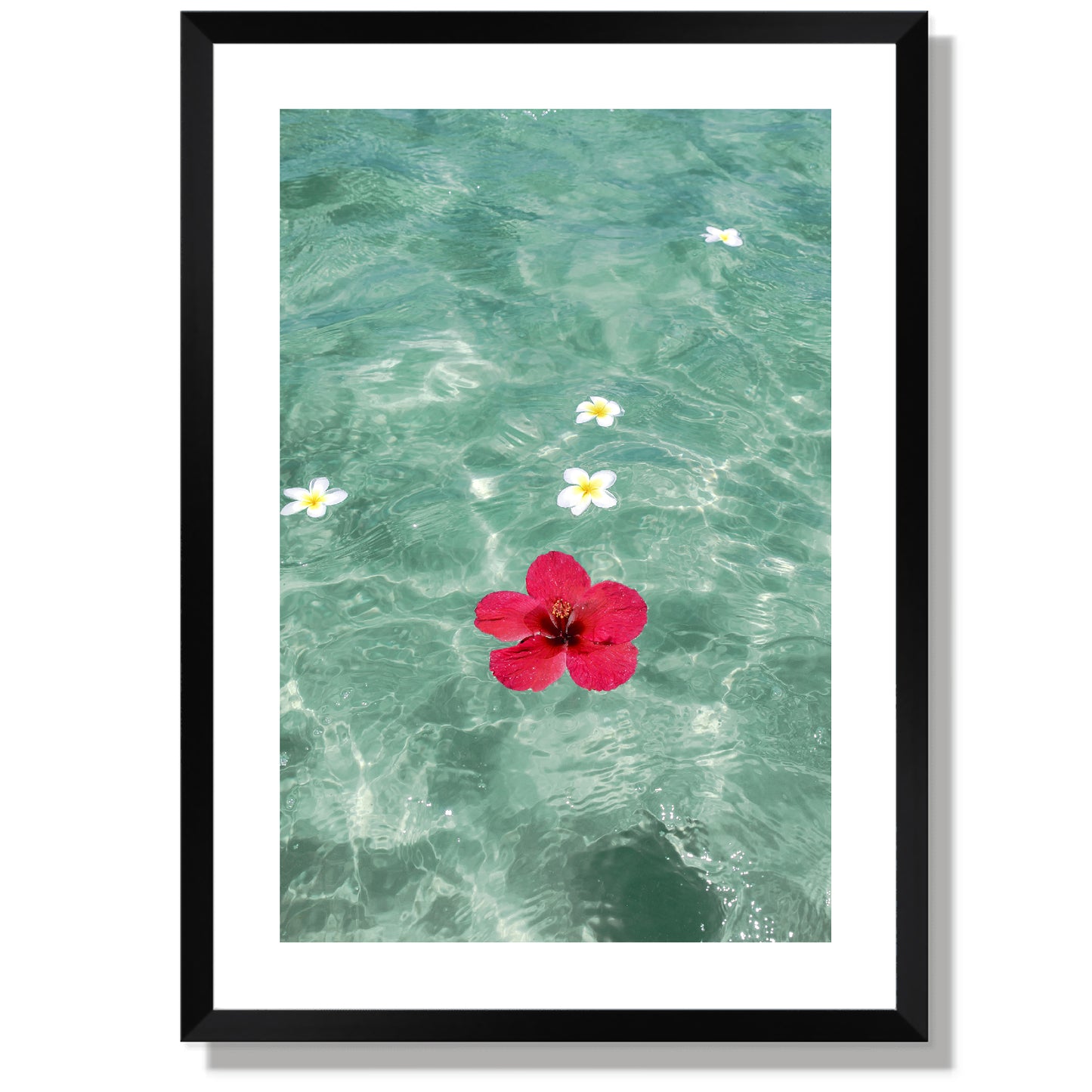 Flowers in turquoise waters Print