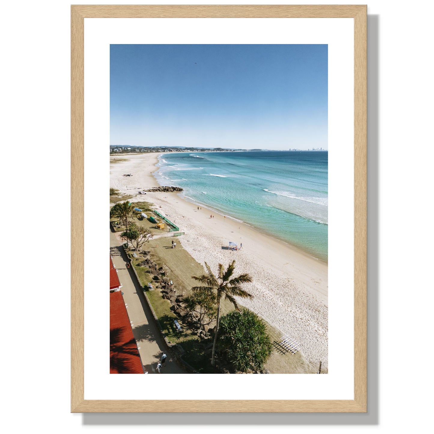 Above Kirra lifesaving club Portrait Print