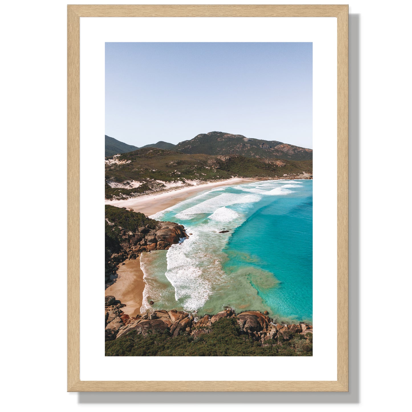 Squeaky Beach Cove Portrait Print