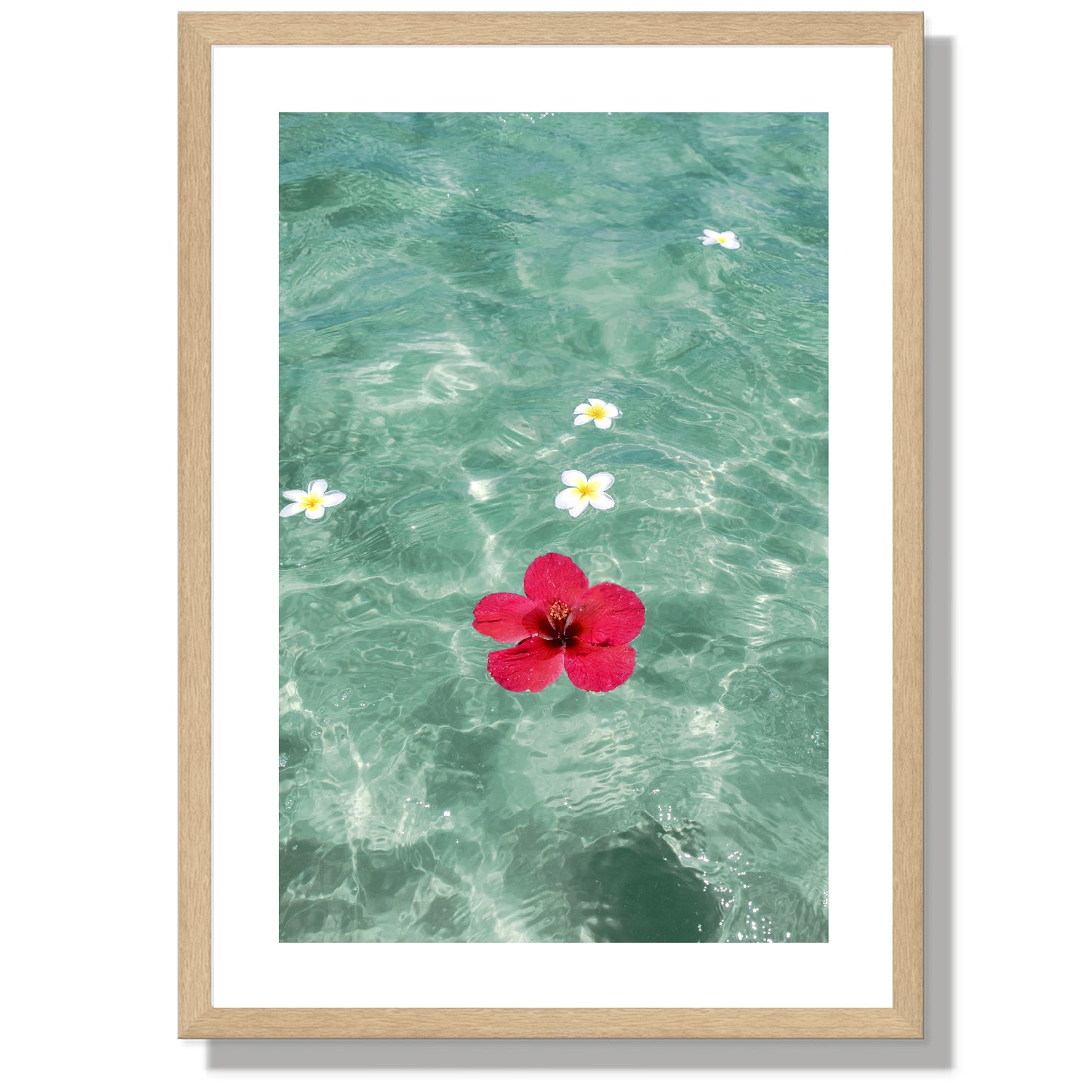 Flowers in turquoise waters Print