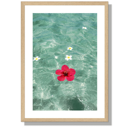 Flowers in turquoise waters Print